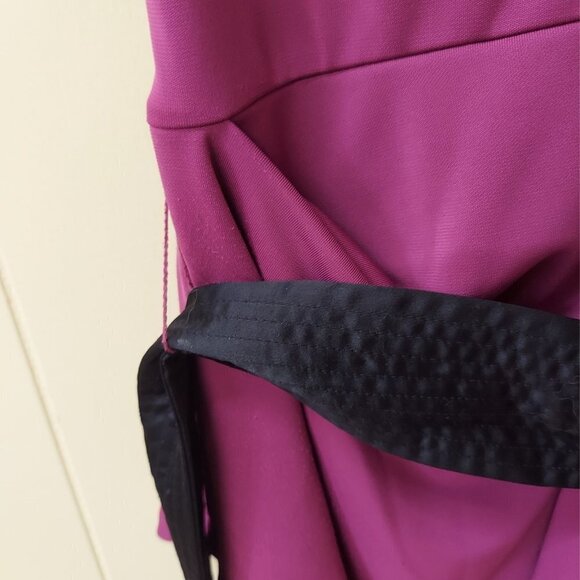 Narciso Rodriguez for Design Nation Pink and Red Dress with Black Sash - Picture 4 of 15